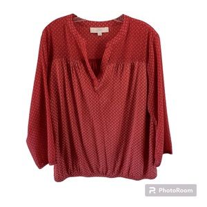 Loft three quarter sleeve blouse, size L